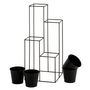 Voir la diapositive 2 : Paris Prix Lot de 4 Cache-Pots sur Pied  Étagère  70cm Noir