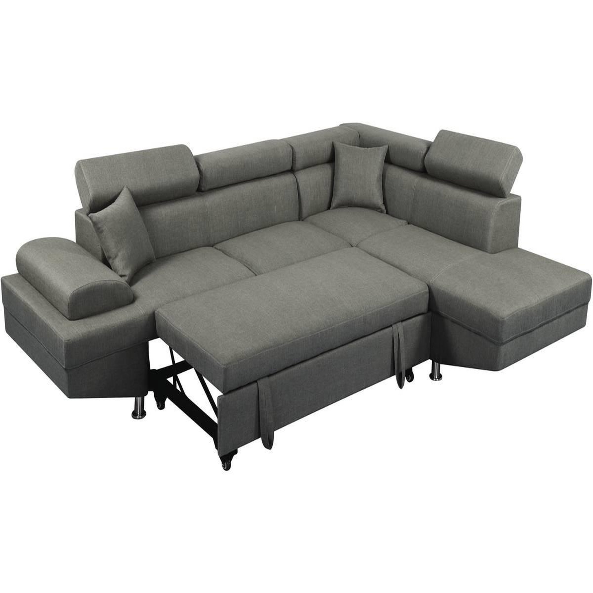 Voir la diapositive 3 : Habitat et Jardin Canapé d'angle  Sophia luxe  - 265 x 190.5 x 80/91 cm - Gris - Angle droit