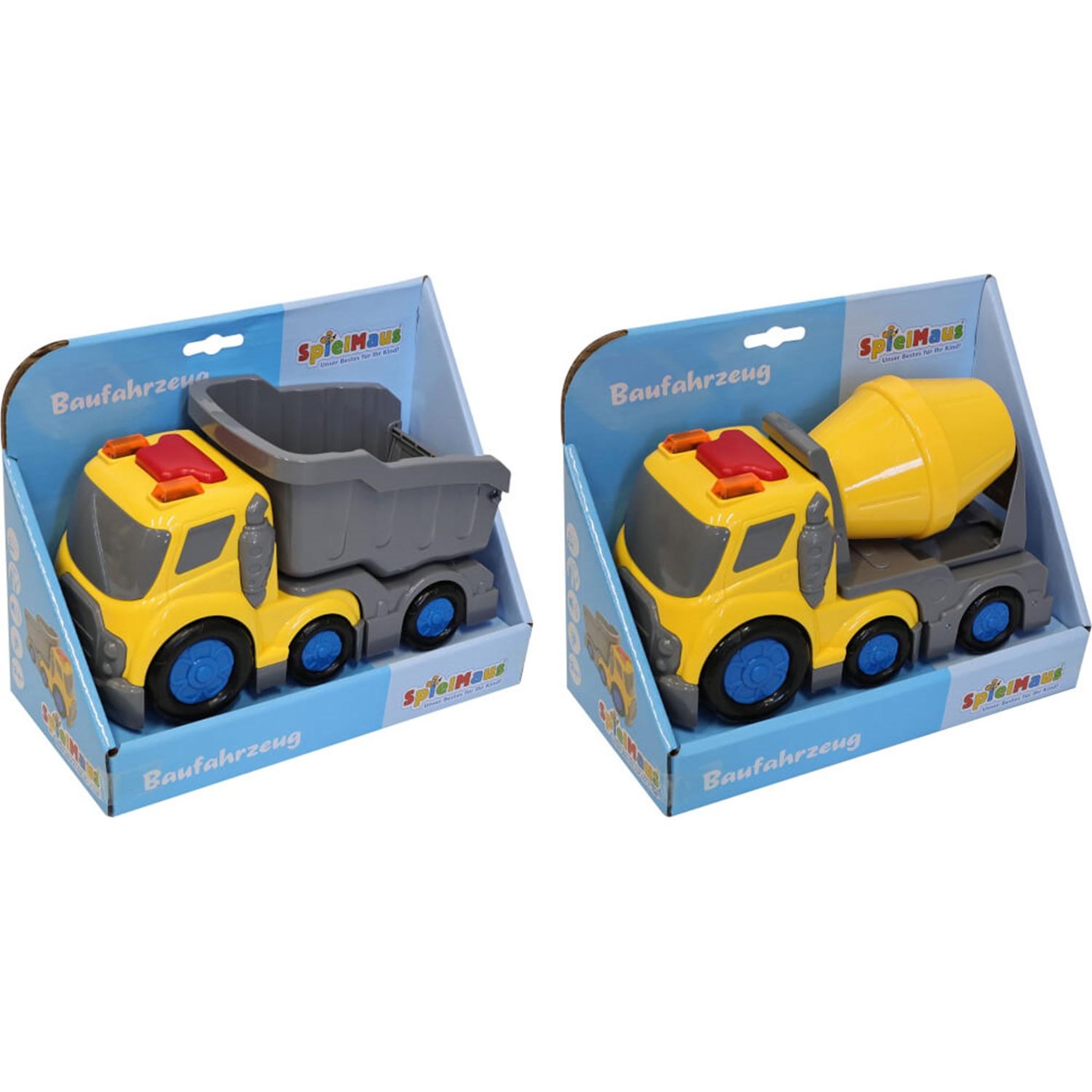 SPIELMAUS Baby Véhicules de chantier, son et lumière, friction