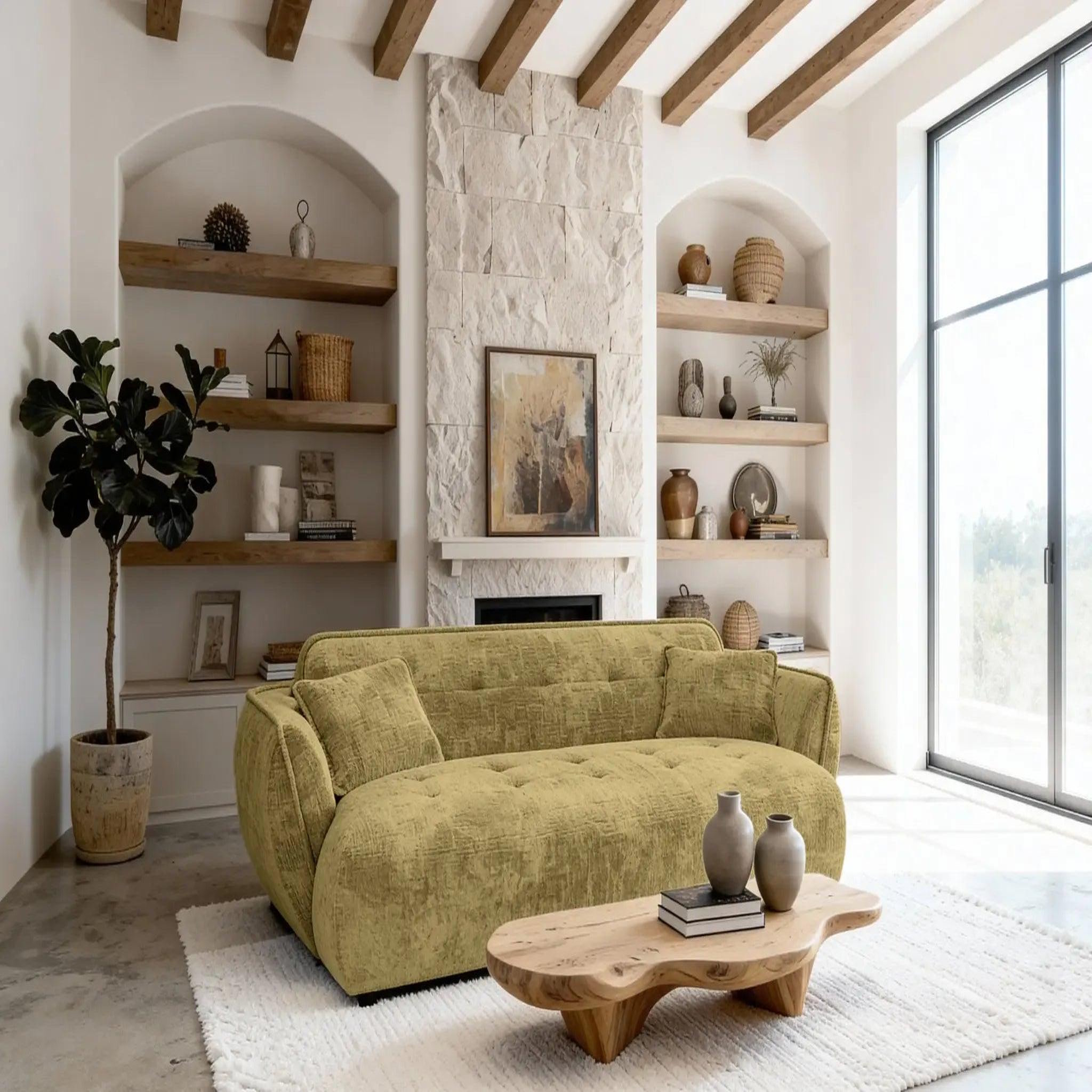 Voir la diapositive 2 : CASANOVA PARIS Mona - canapé droit tissu chenille 3 places