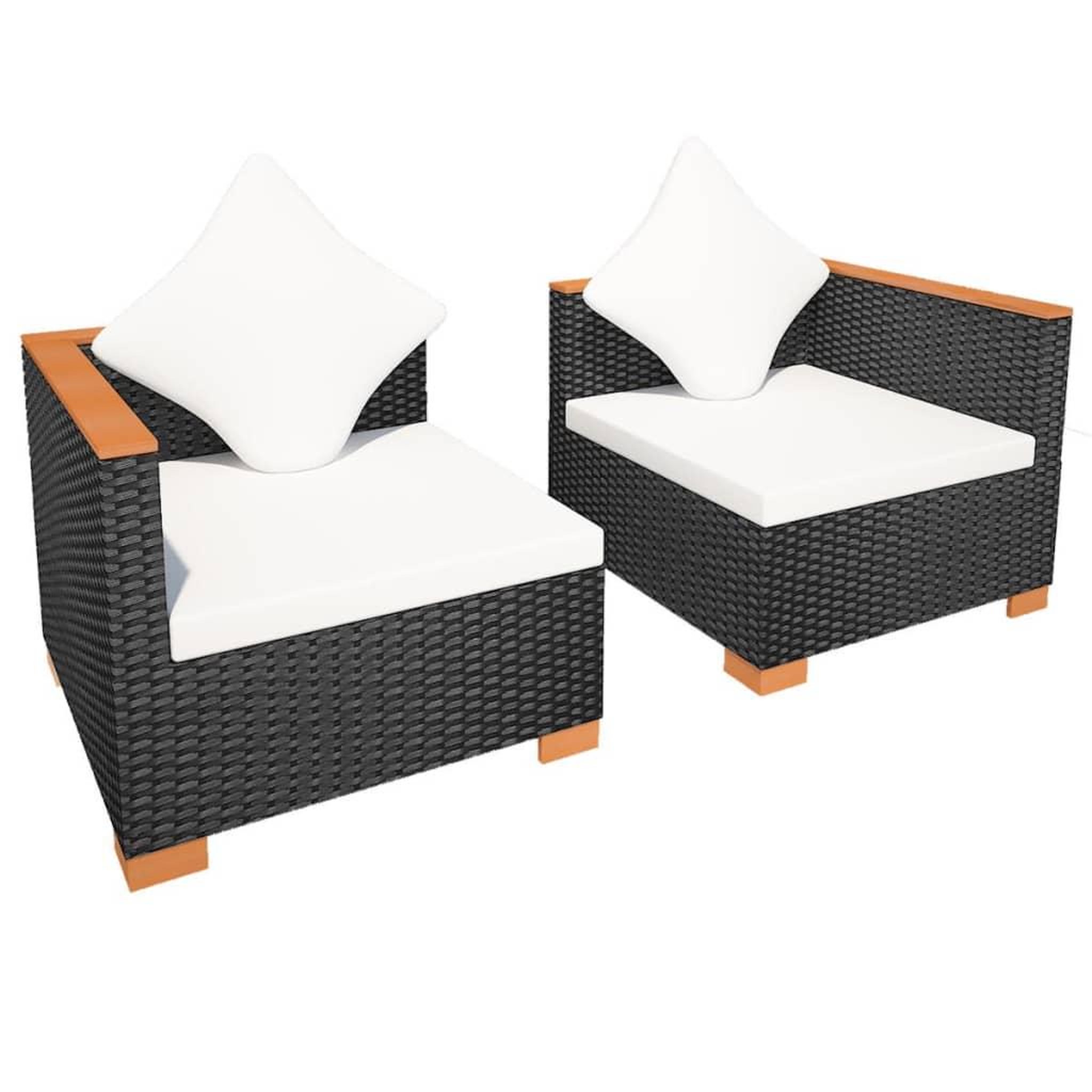 Voir la diapositive 5 : VIDAXL Canape de jardin Resine tressee Noir