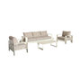 Voir la diapositive 1 : SWEEEK Salon de jardin aluminium 5 places beige et marron - Alore