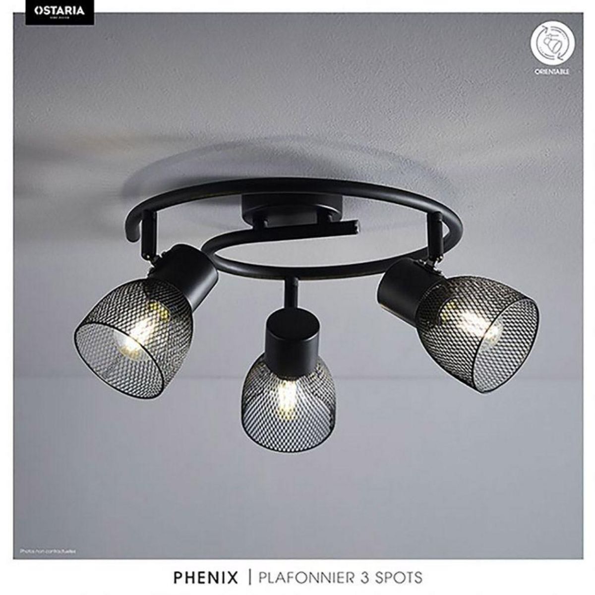 OSTARIA Plafonnier 3 spots Phenix