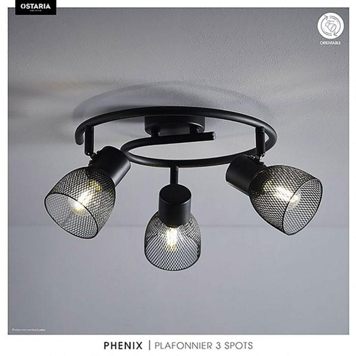 OSTARIA Plafonnier 3 spots Phenix