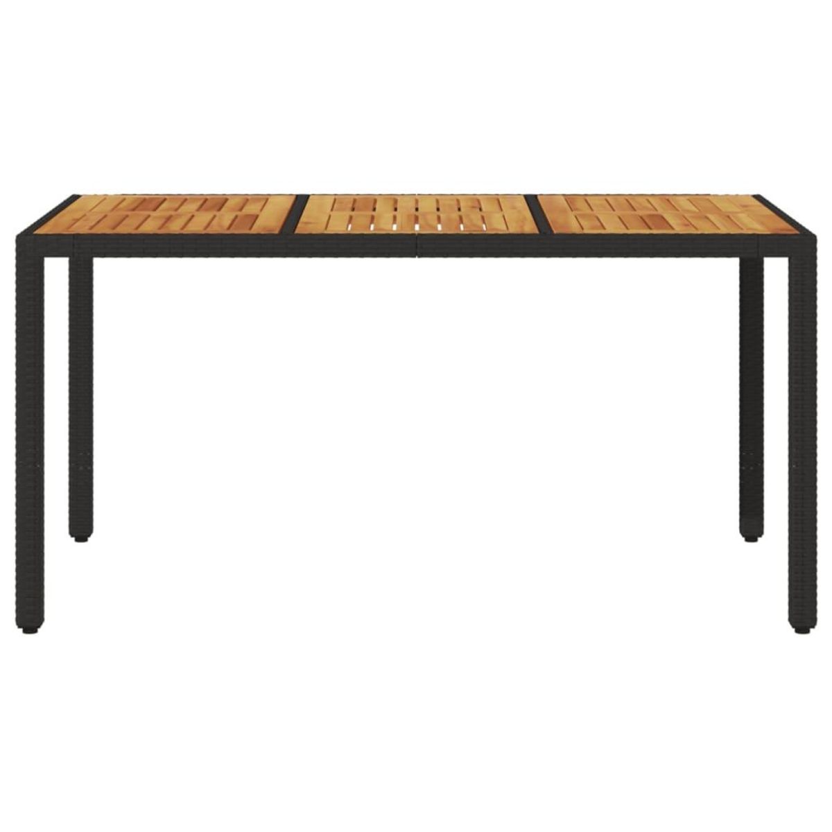 VIDAXL Table de jardin et dessus en bois d'acacia noir resine tressee