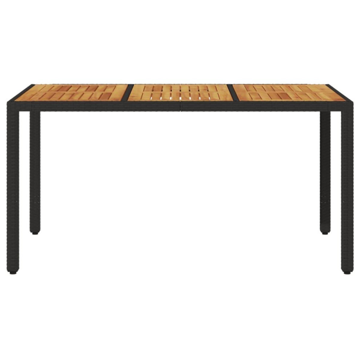 VIDAXL Table de jardin et dessus en bois d'acacia noir resine tressee