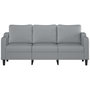 Voir la diapositive 3 : VIDAXL Canape a 3 places Gris clair 180 cm Tissu