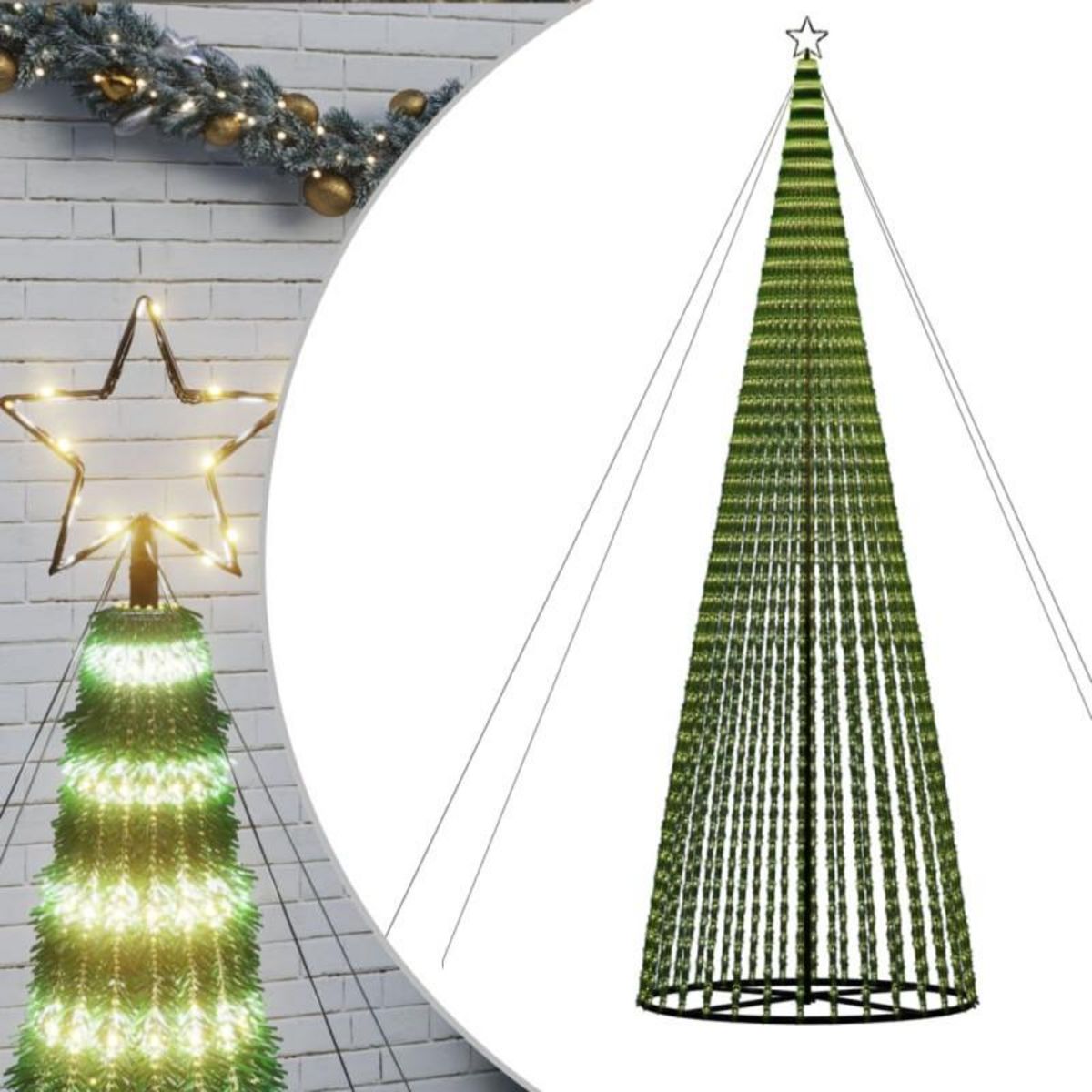 VIDAXL Sapin de Noël à LED 1544 LED blanc chaud 500 cm
