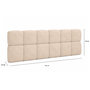 Voir la diapositive 4 : ID MARKET Tête de lit suspendue matelassée NUAGE velours beige 160 cm