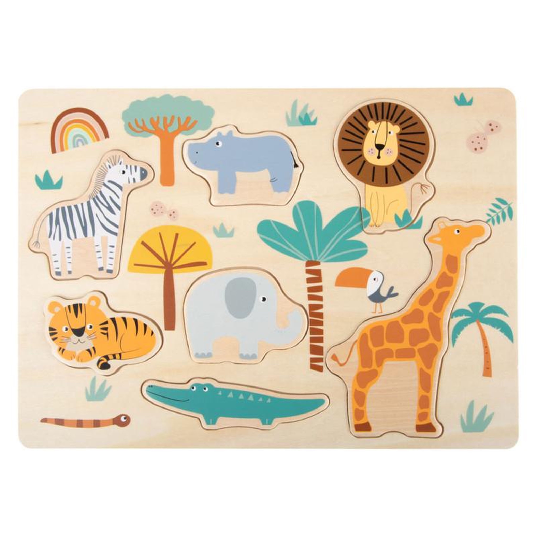 SMALL FOOT Small Foot - Wooden Puzzle Safari 11701