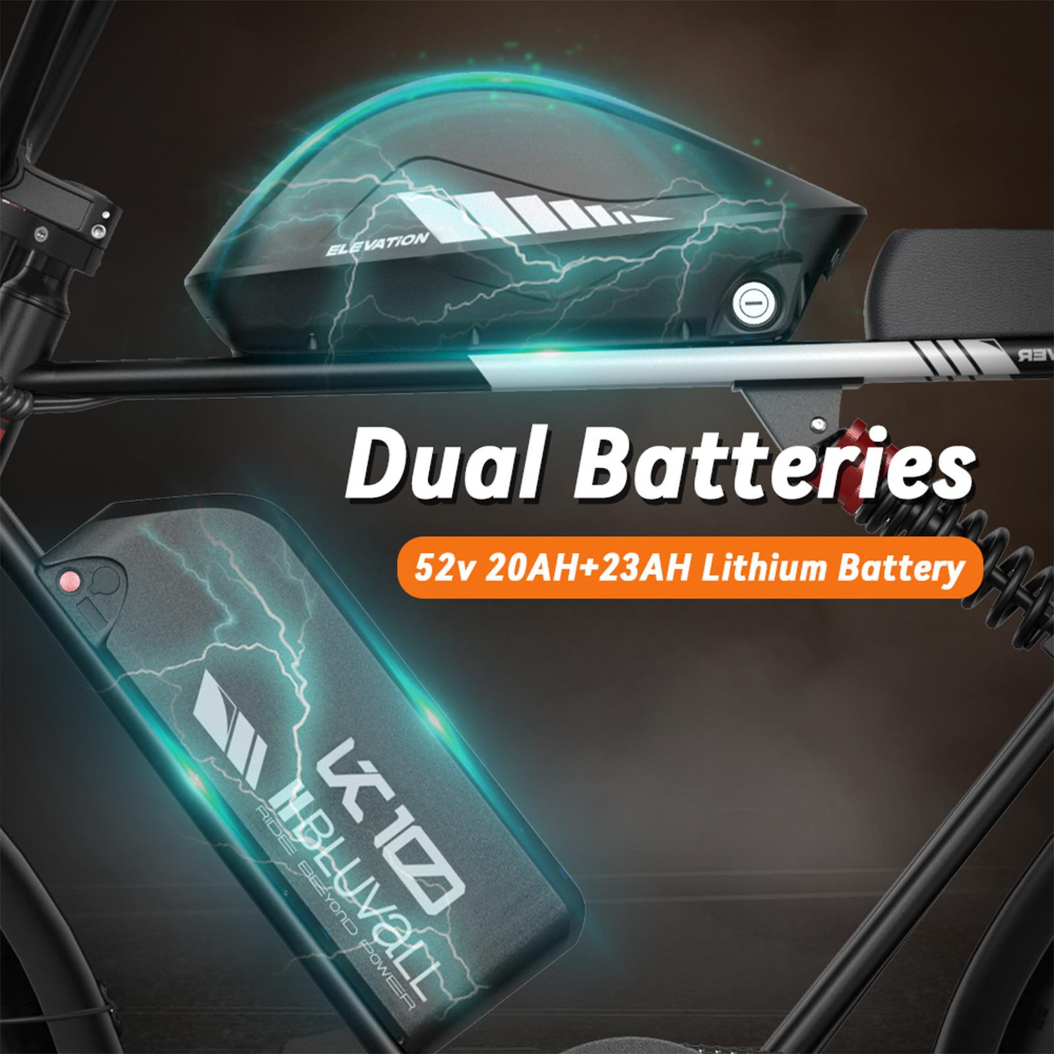 Voir la diapositive 3 : BLUVALL Vélo électrique bluvall k10 awd 20  fat bike, double batterie 2236 wh, suspension intégrale