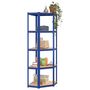 Voir la diapositive 3 : VIDAXL Etagere d'angle a 5 niveaux Bleu Acier et bois d'ingenierie
