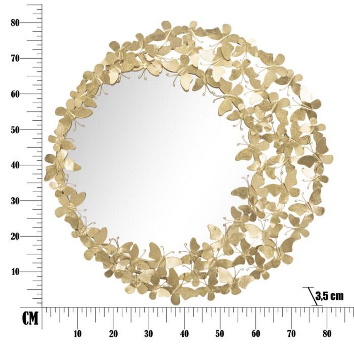 Paris Prix Miroir Mural Design  Butterfly  81cm Or