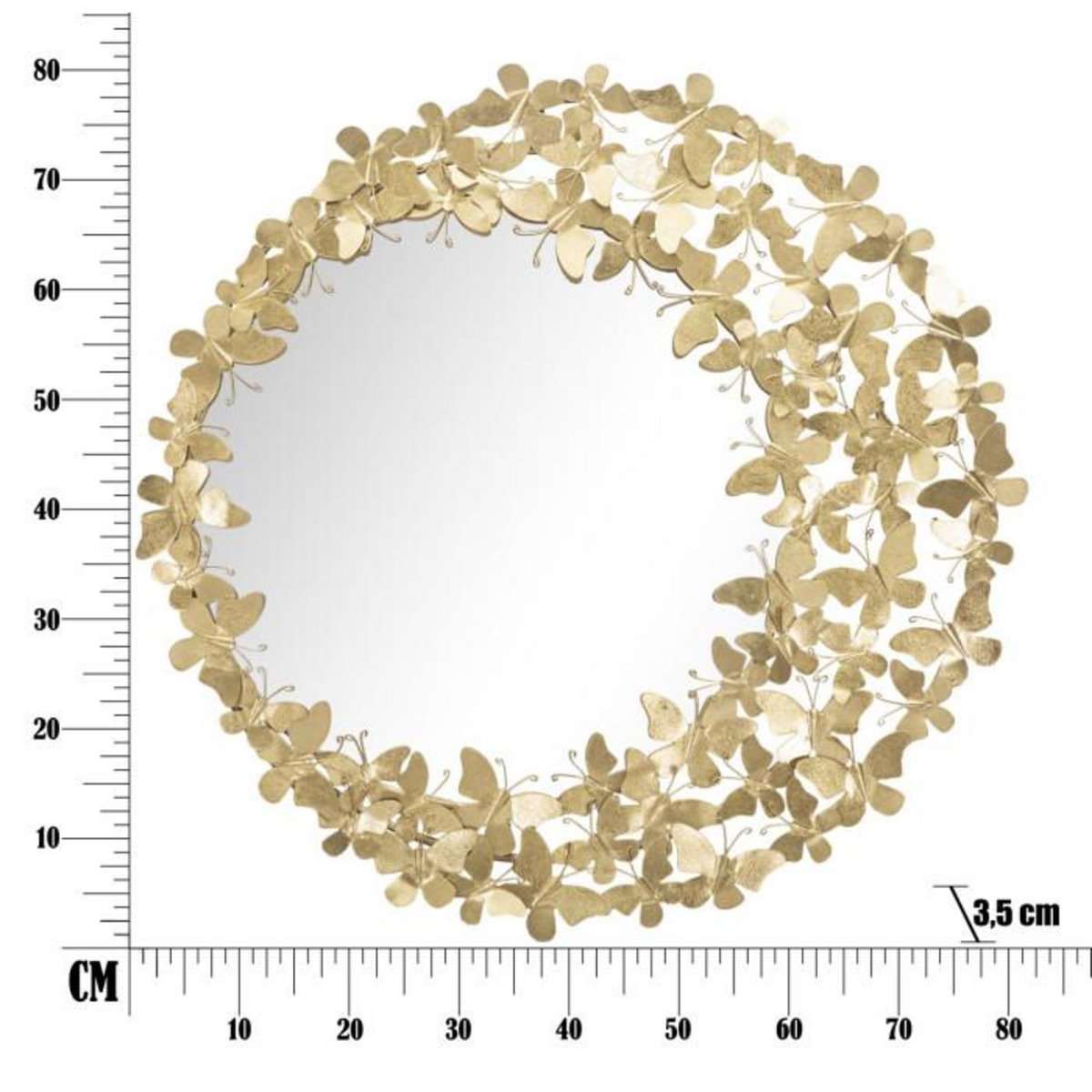 Paris Prix Miroir Mural Design  Butterfly  81cm Or