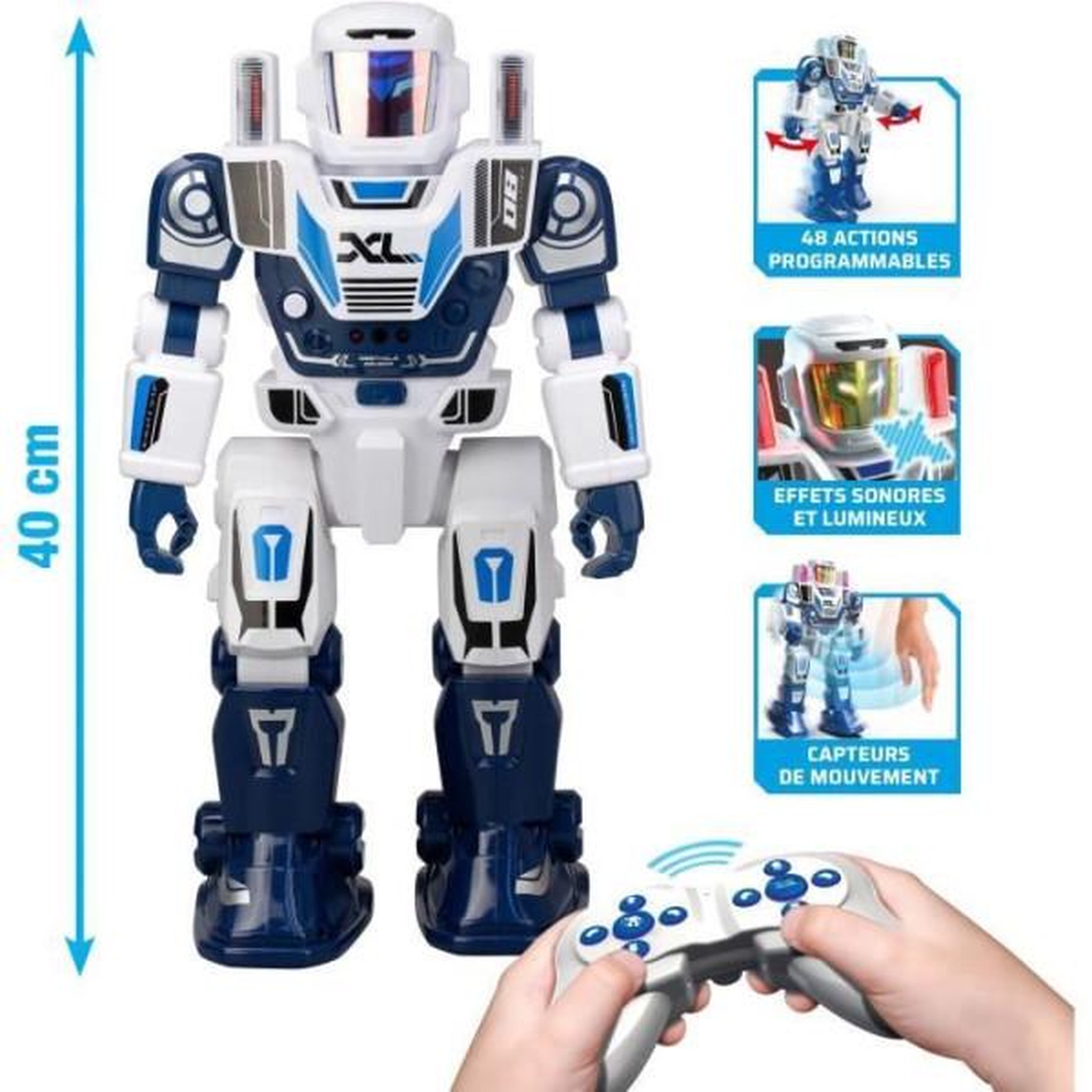 Voir la diapositive 2 : SILVERLIT Robot radiocommandé - SILVERLIT - Program A Bot XL - 40 cm - 48 actions programmables - Télécommande intuitive