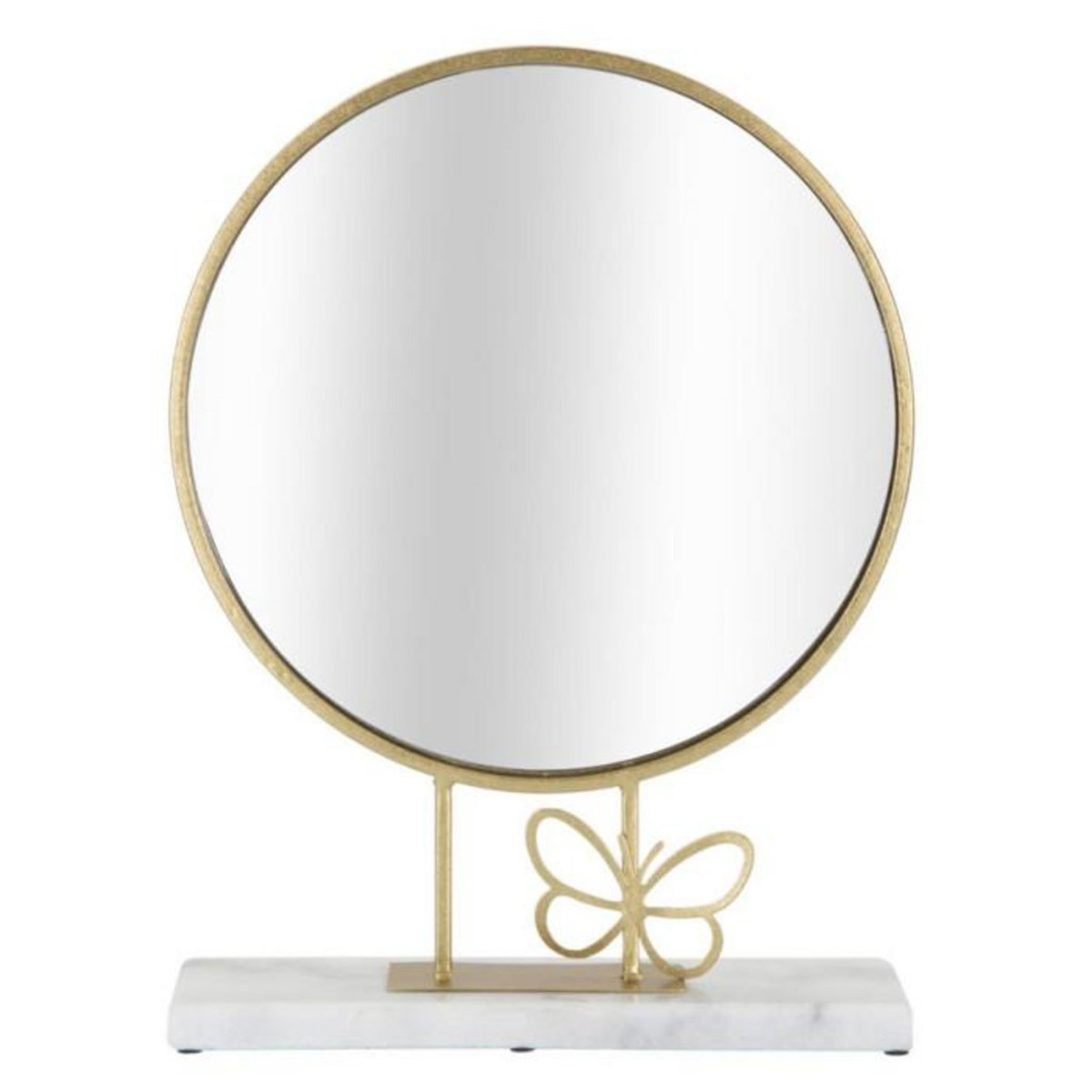 Paris Prix Miroir sur Pied en Marbre  Butterfly  39cm Or