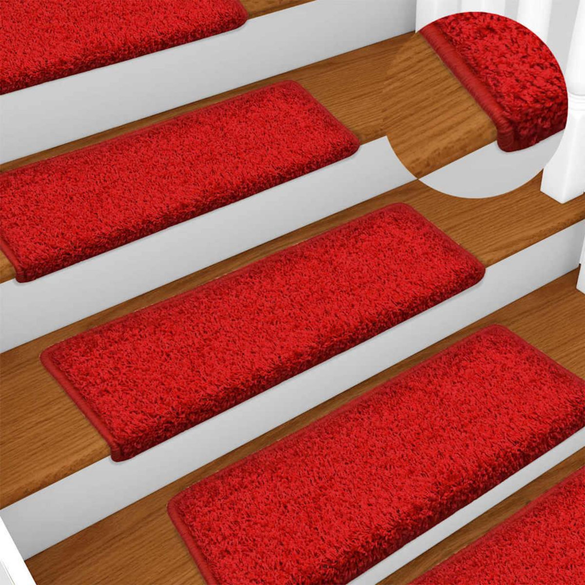 VIDAXL Tapis d'escalier 30 pcs 65x21x4 cm Rouge