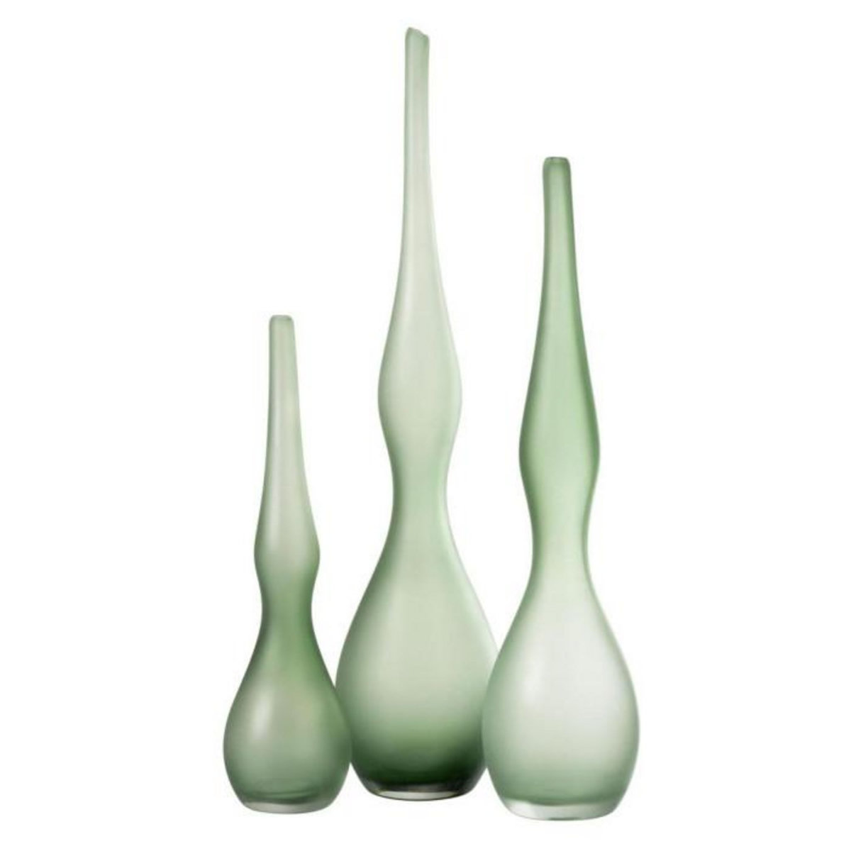 Paris Prix Lot de 3 Vases en Verre  Yoko  64cm Vert Menthe