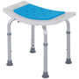 Voir la diapositive 1 : HOMCOM Siège de douche réglable en hauteur tabouret de douche ergonomique pieds antidérapants charge max. 135 Kg alu HDPE blanc bleu
