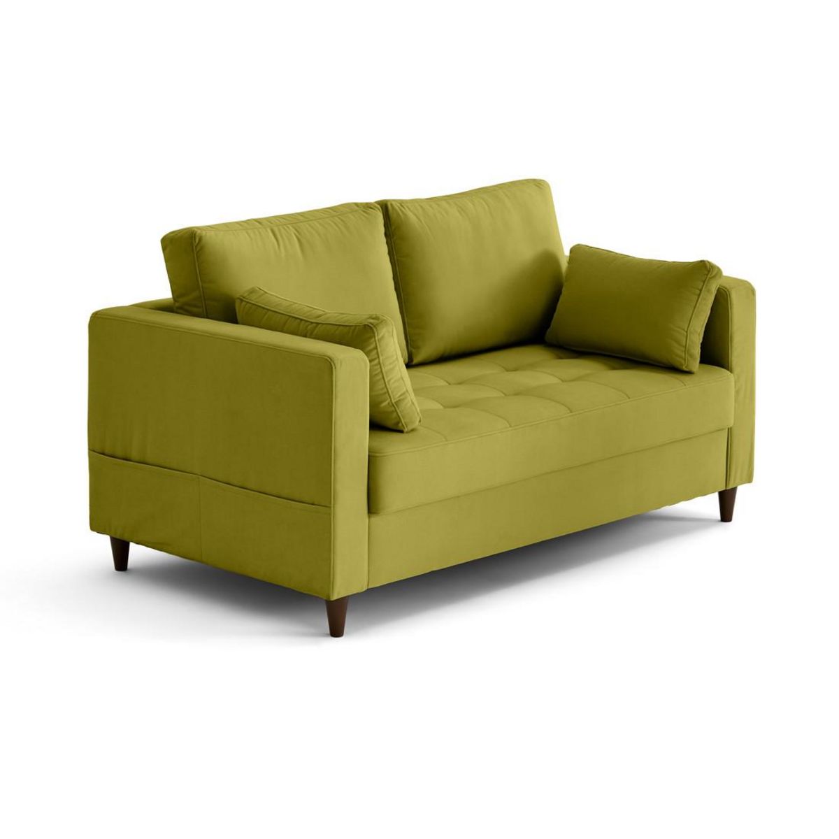 LISA DESIGN Anna - canapé droit 2 places avec poche en velours - pieds en bois