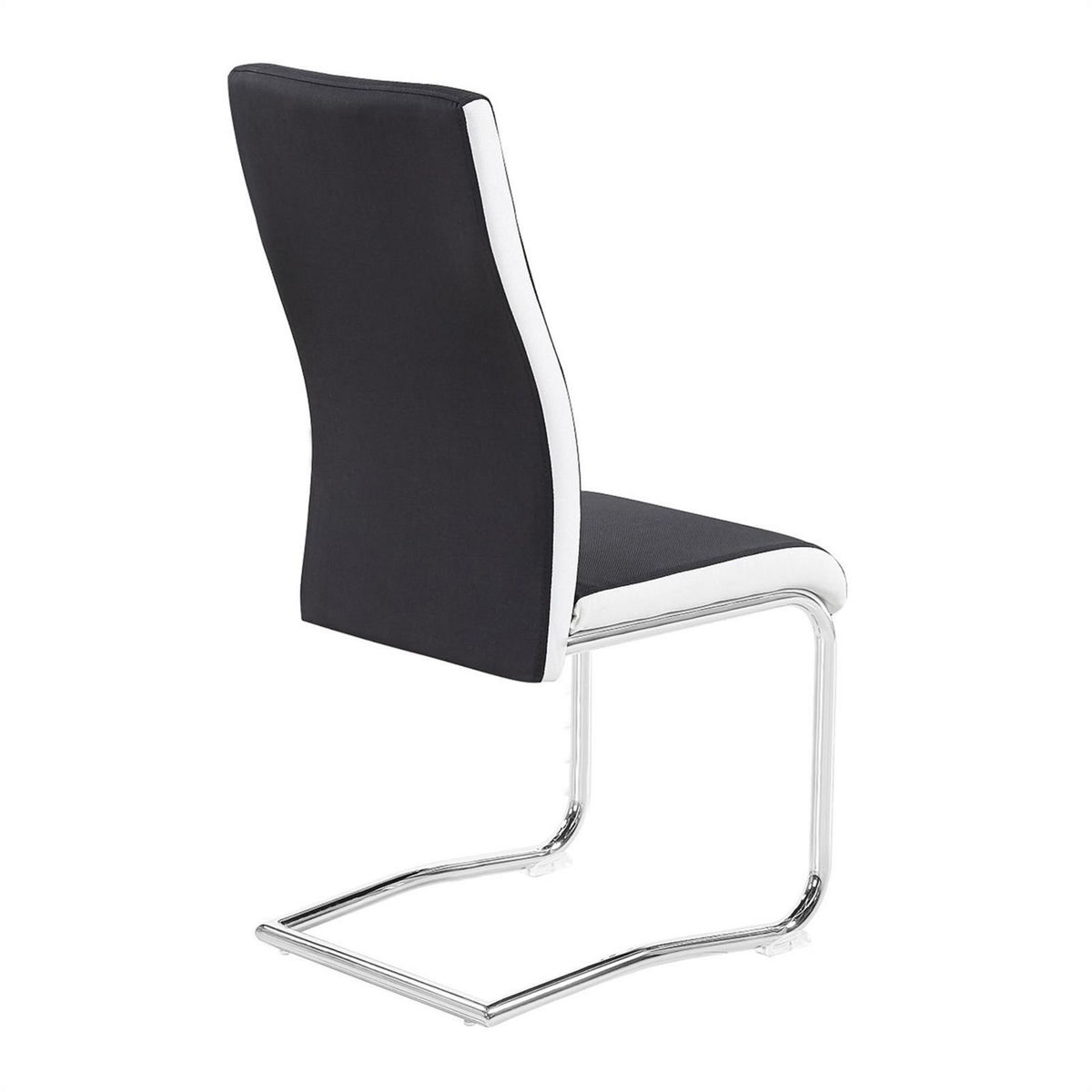 IDIMEX Lot de 4 chaises de salle à manger ALBA, en tissu - Noir et blanc