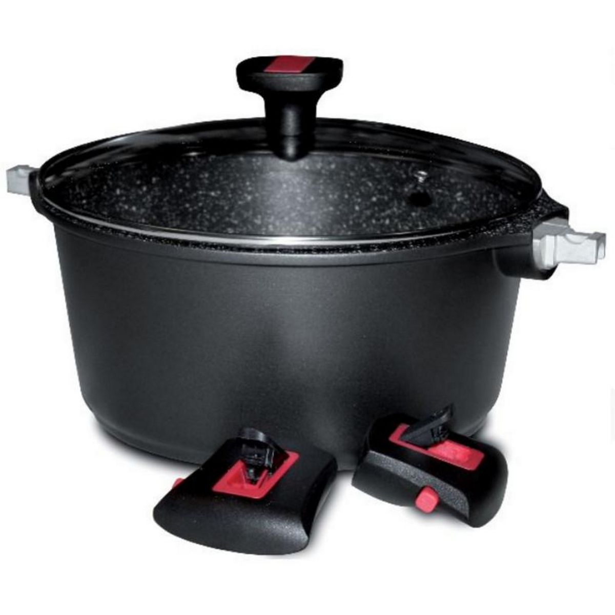 BAUMALU Faitout aluminium anti-adhésif 24cm + couvercle - 383606