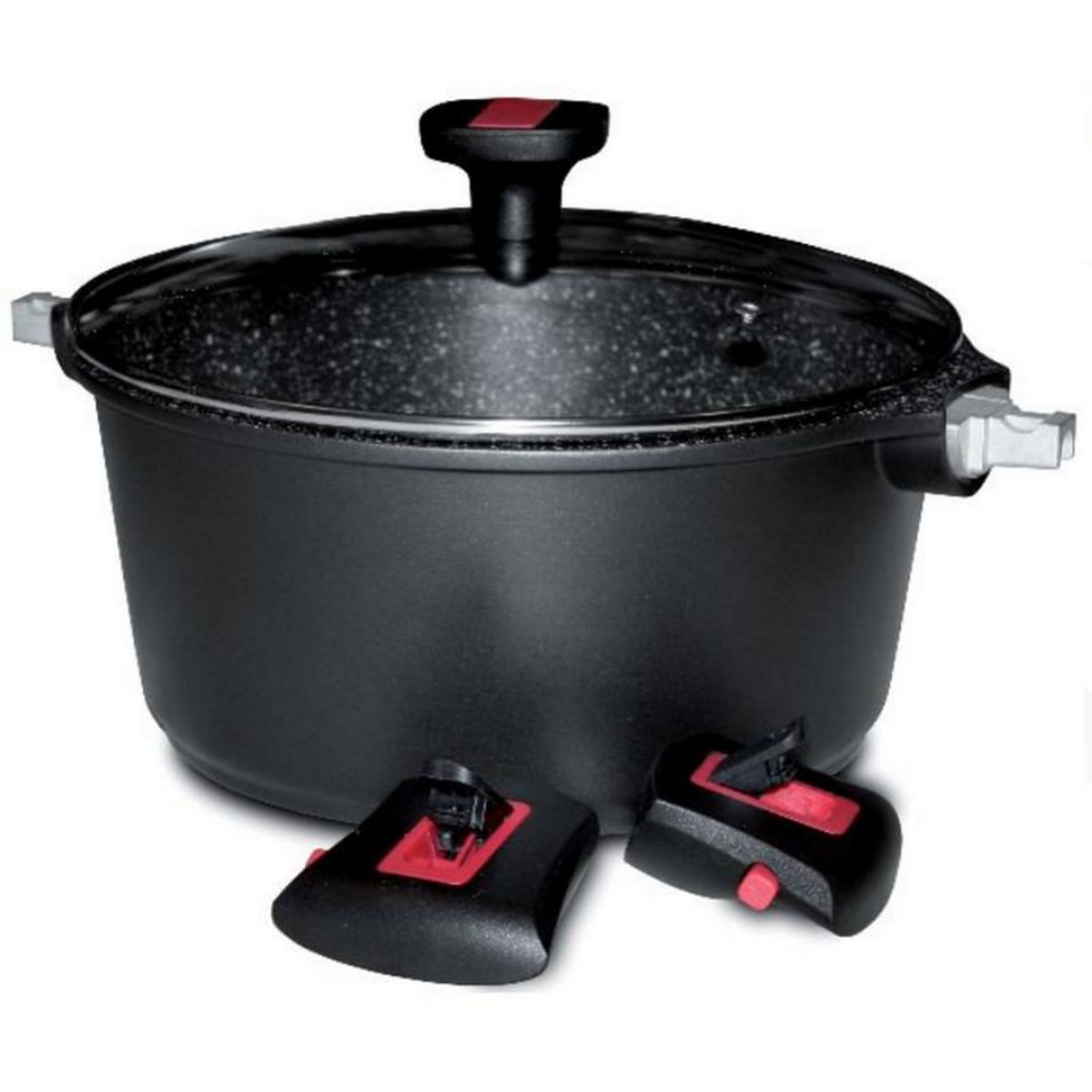 BAUMALU Faitout aluminium anti-adhésif 24cm + couvercle - 383606