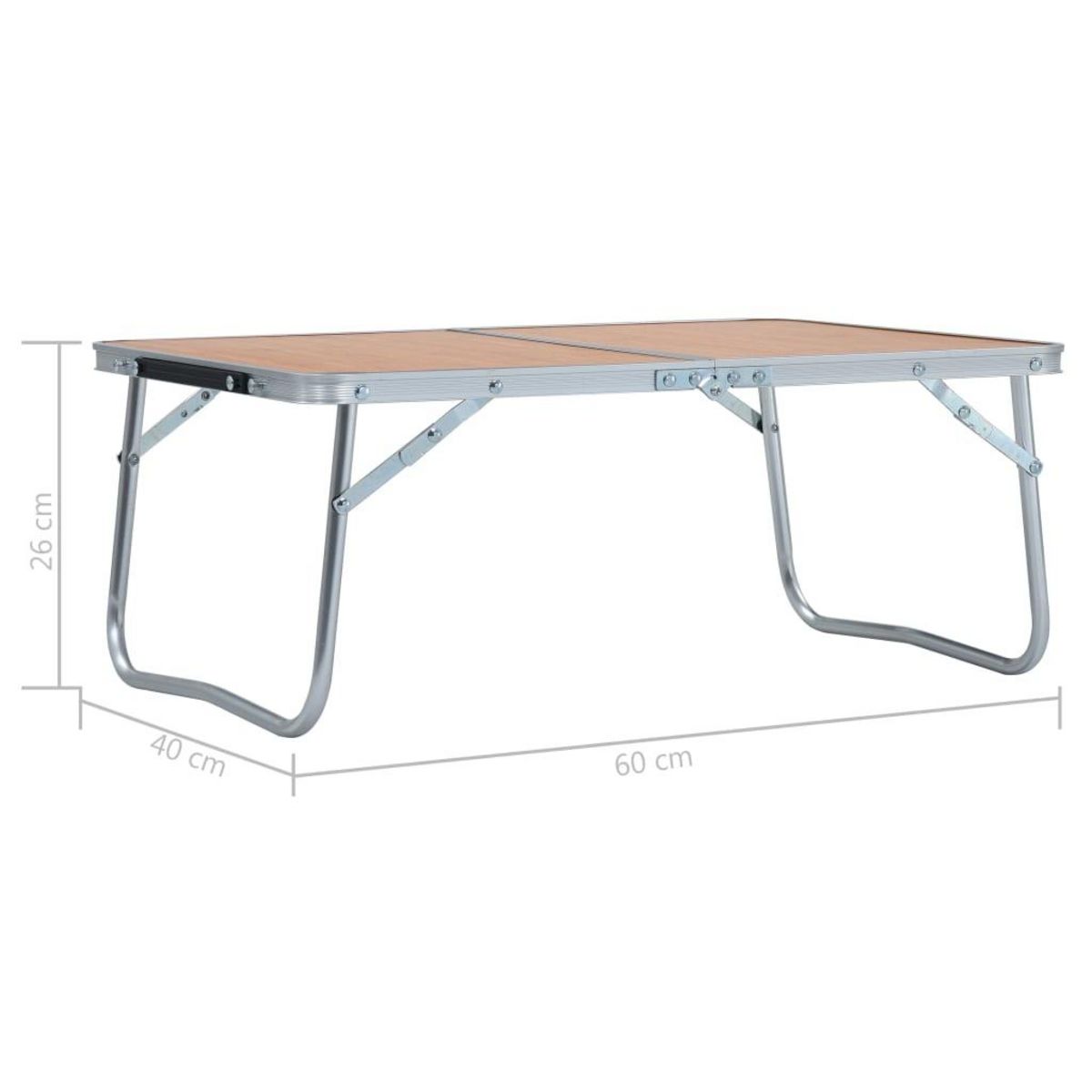 VIDAXL Table pliable de camping Marron Aluminium 60x40 cm