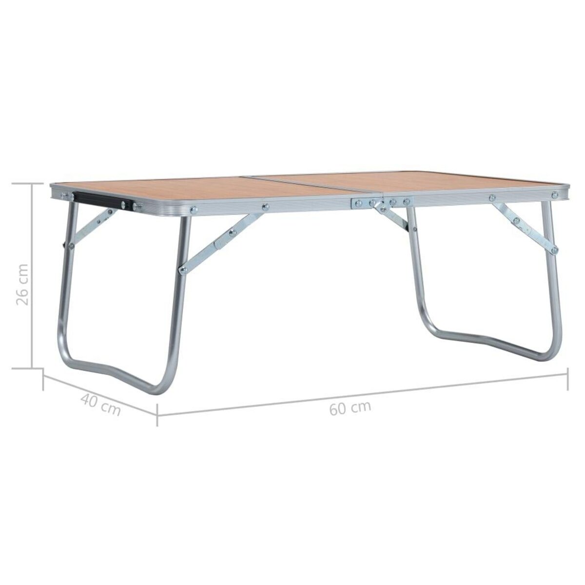 VIDAXL Table pliable de camping Marron Aluminium 60x40 cm