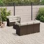 Voir la diapositive 1 : VIDAXL Salon de jardin avec coussins 6 pcs marron resine tressee