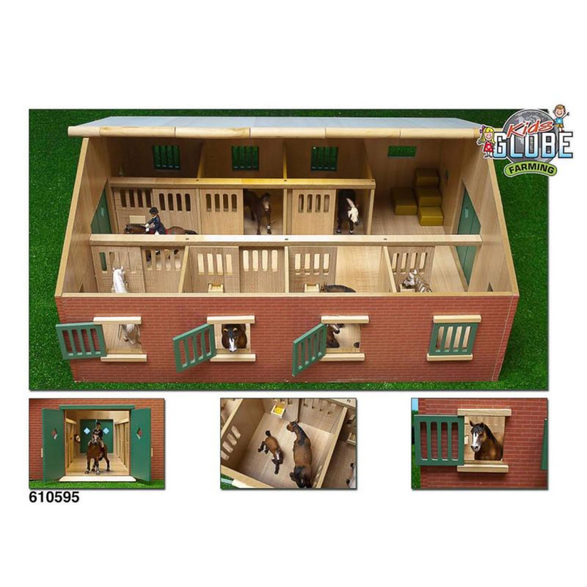 GLOB KIDS Kids Globe Horse stable with 7 boxes, 1:24