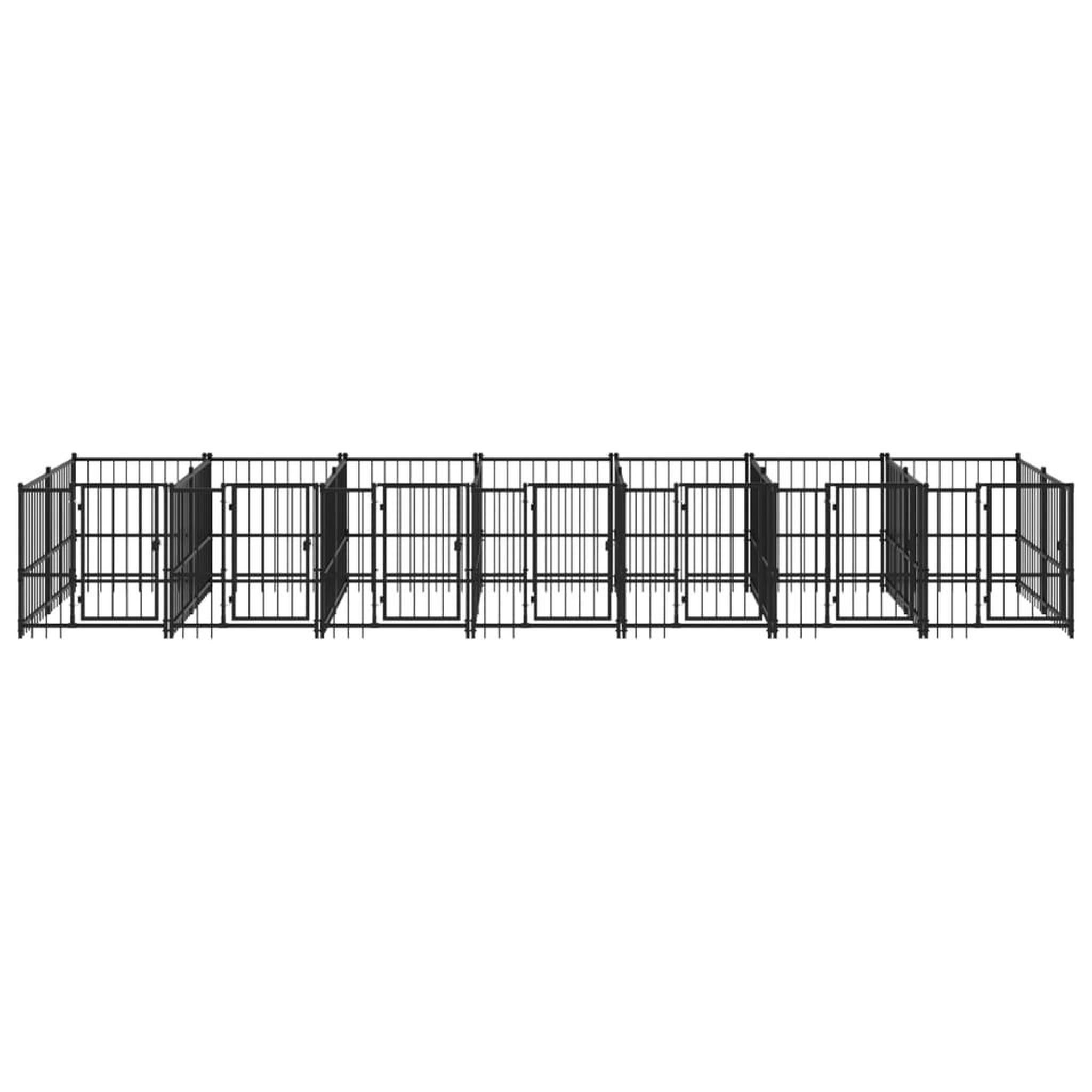 Voir la diapositive 3 : VIDAXL Chenil d'exterieur pour chiens Acier 13,14 m²