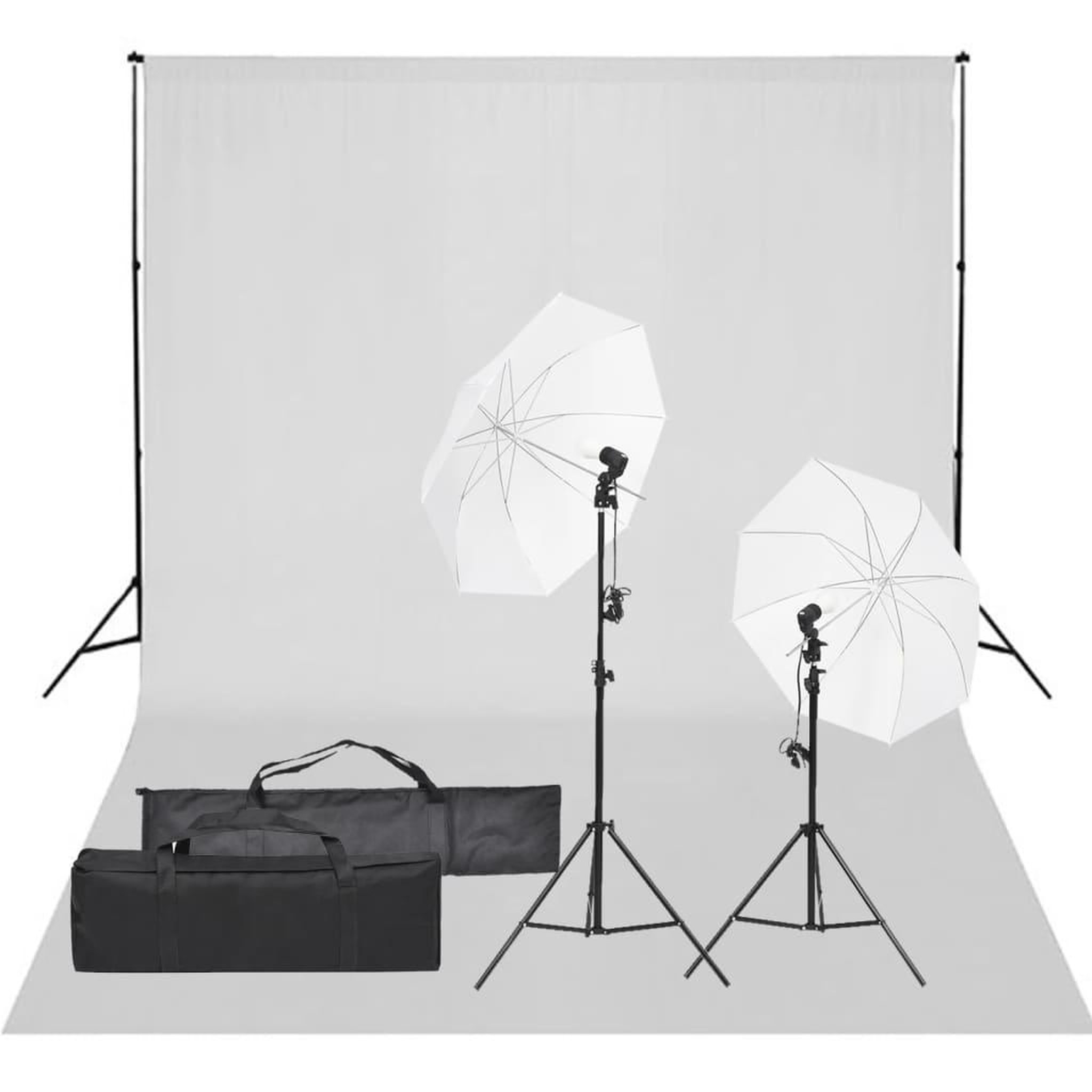 VIDAXL Kit de studio photo avec eclairage et toile de fond