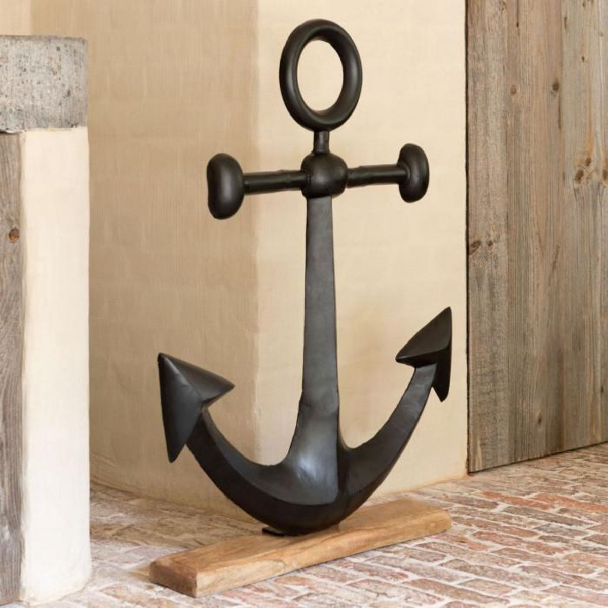 Paris Prix Ancre Déco sur Socle  Black Lombok  76cm Noir