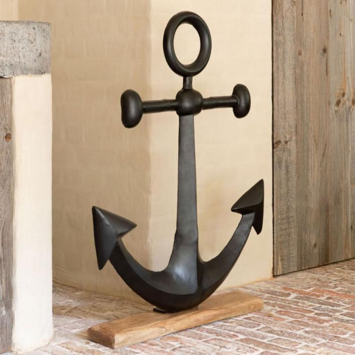 Paris Prix Ancre Déco sur Socle  Black Lombok  76cm Noir