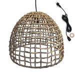 Lumisky Suspension d'extérieur avec câble AMADEO Beige Fibre naturelle H38cm