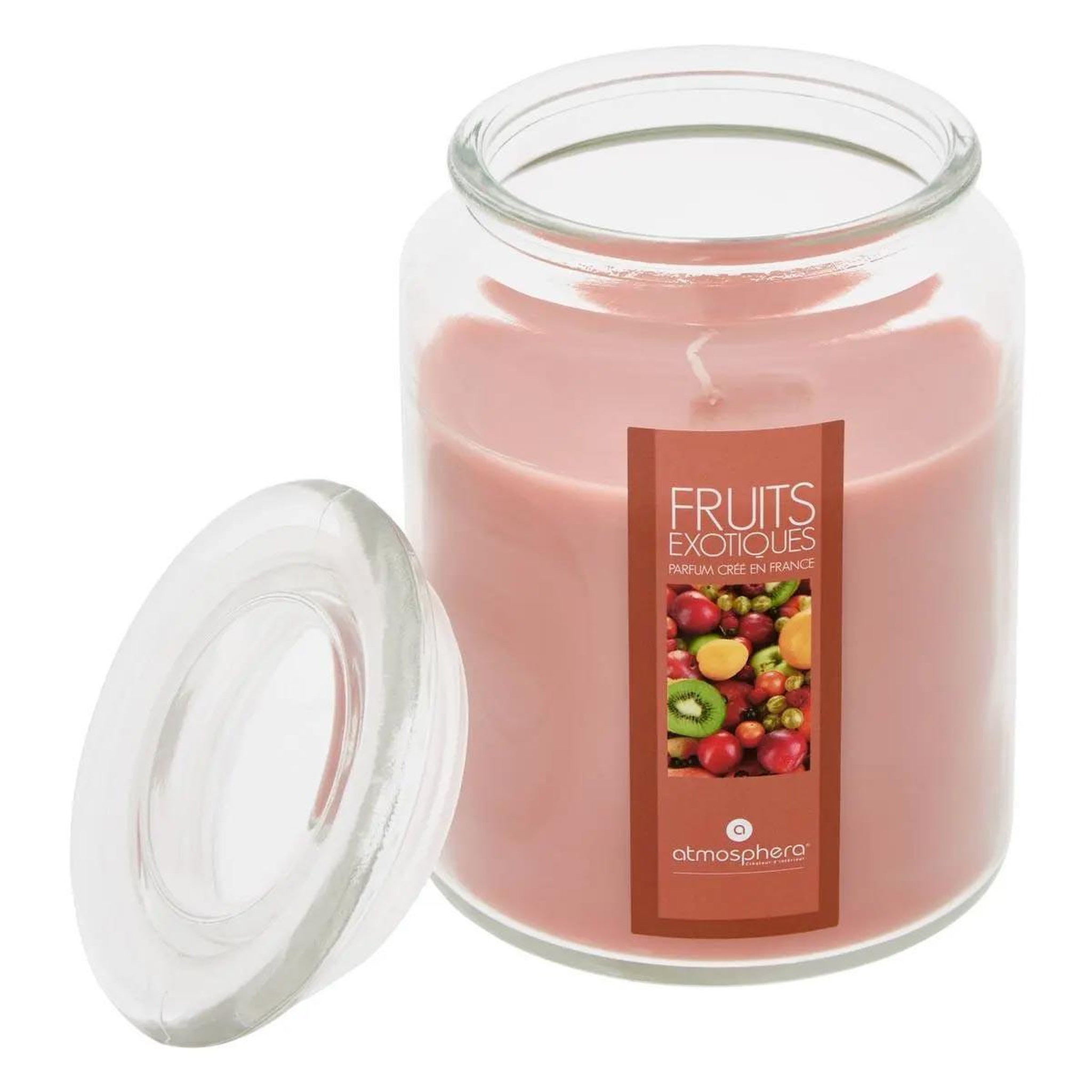 Voir la diapositive 2 : COMPTOIR DE LA BOUGIE Bougie parfumée en verre  couvercle  510g fruits exotiques