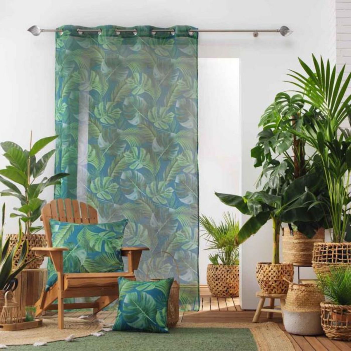 Paris Prix Rideau Voilage  Rio de Janeiro  140x240cm Bleu