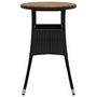 Voir la diapositive 3 : VIDAXL Table de jardin Ø60x75 cm Acacia et résine tressée Noir