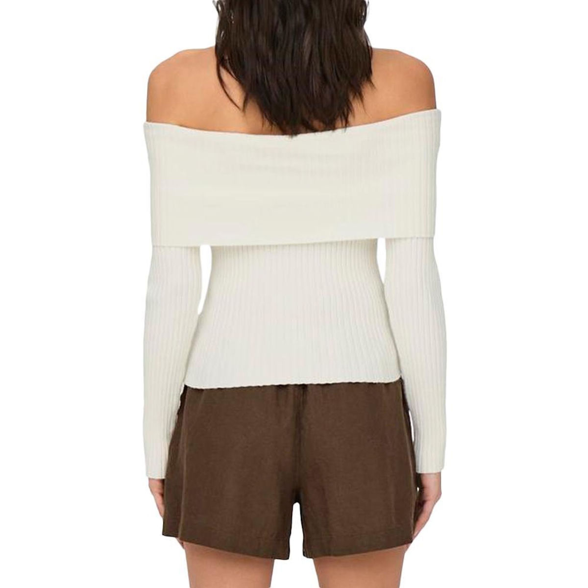 JACQUELINE DE YONG Pull en Maille Blanc Femme JDY Shoulder