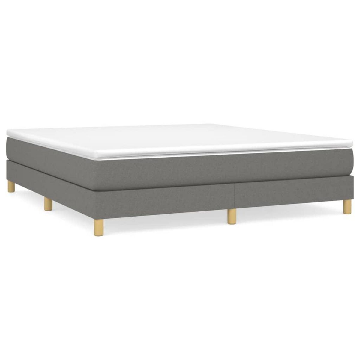 VIDAXL Sommier a lattes de lit avec matelas Gris fonce 180x200cm Tissu