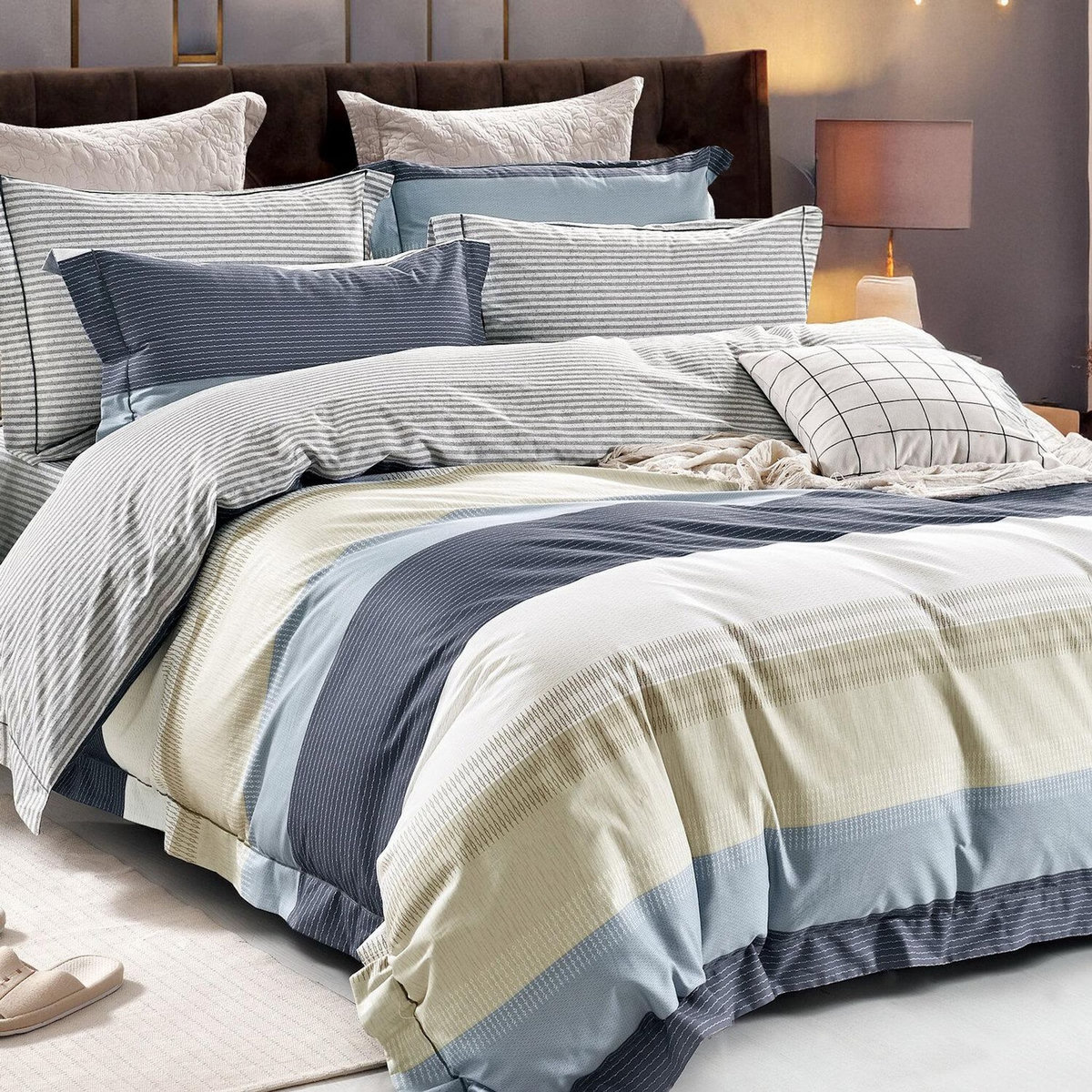 Home collection Parure housse de couette en polycoton Lygor