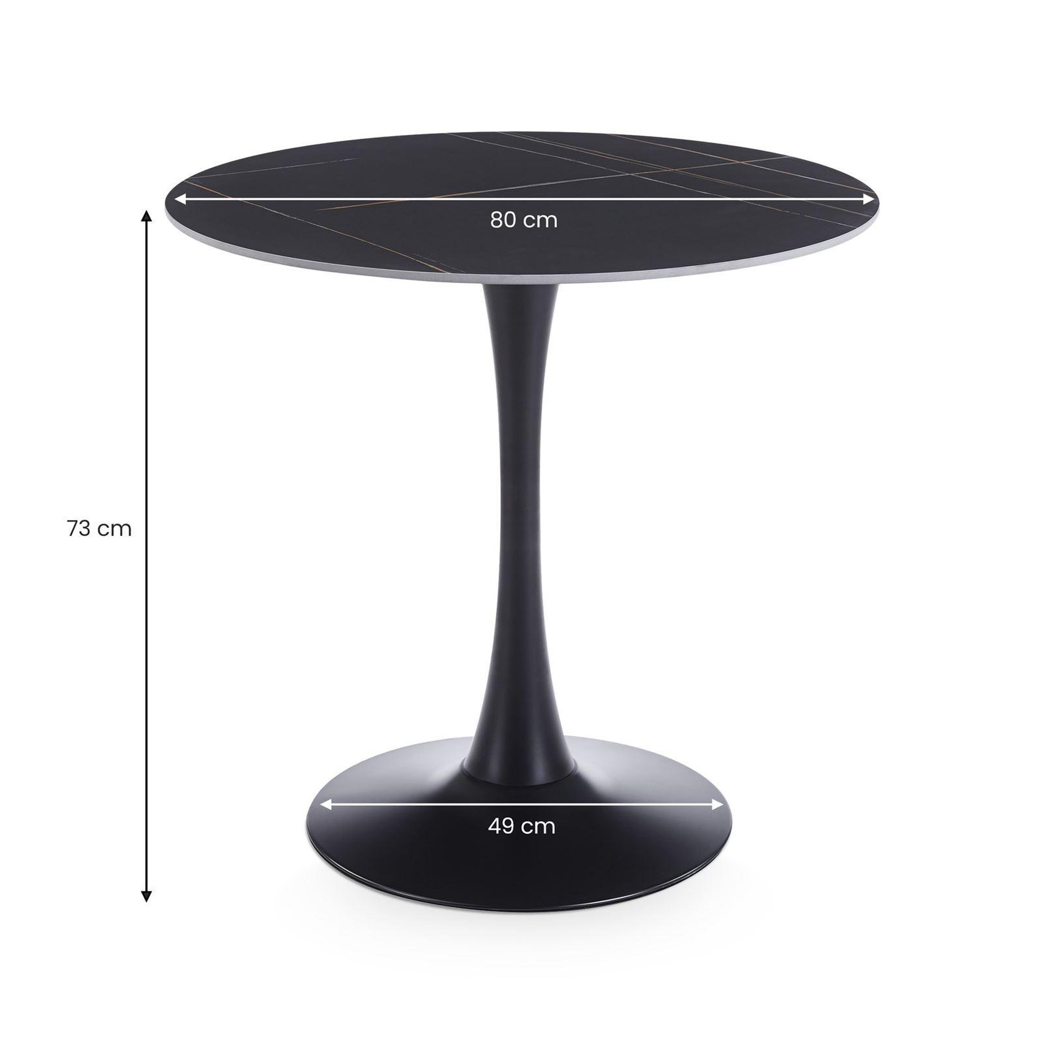 Voir la diapositive 4 : IDIMEX Table à manger ronde loire ø 80 cm en céramique