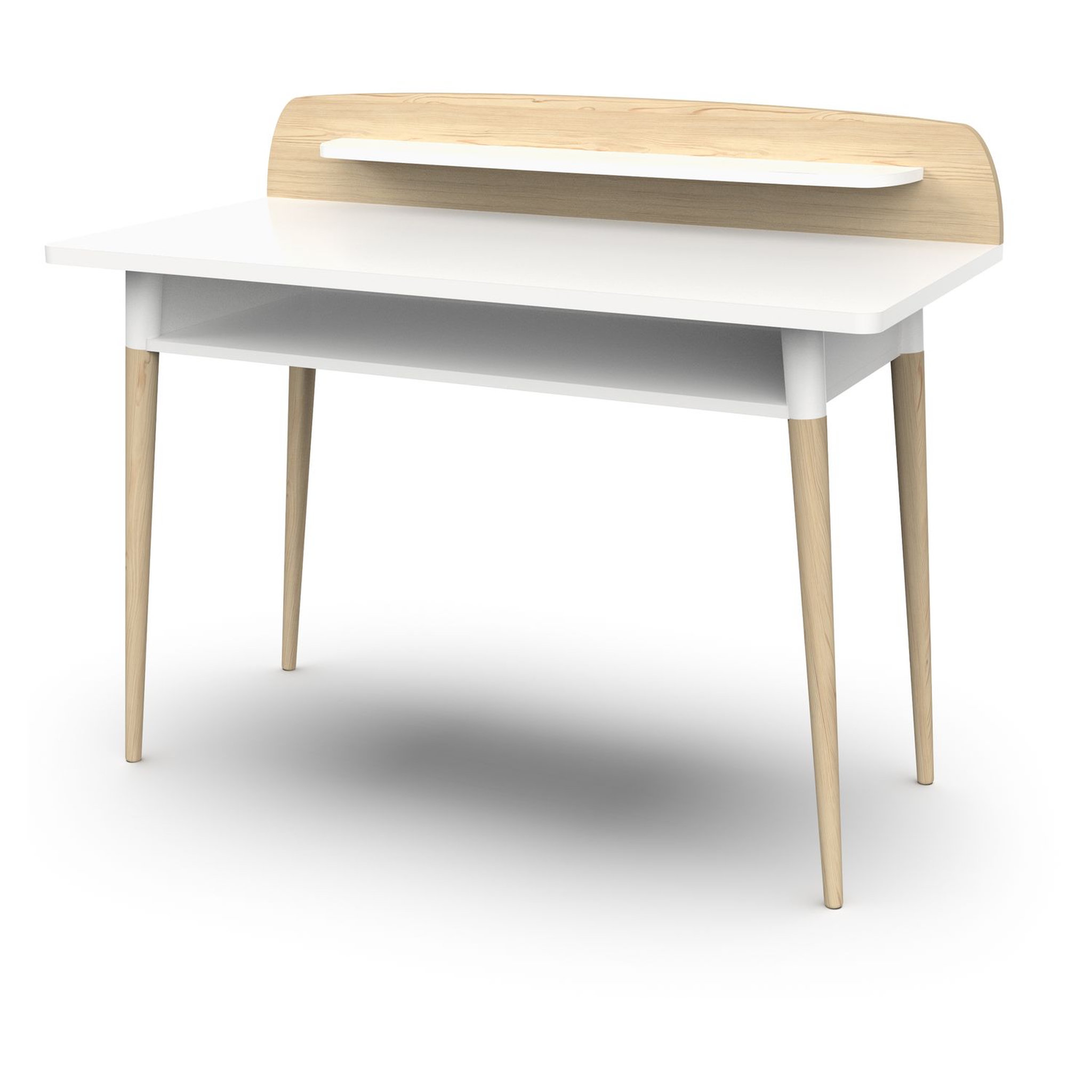 Voir la diapositive 2 : Bureau enfant 1 niche blanc L110 cm LINIA 