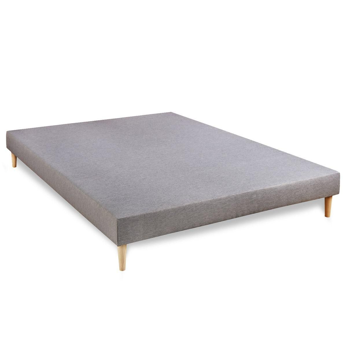 SEPTNUITS PACK Matelas + sommier gris Memo Bio  Mousse à mémoire de forme 5 zones de confort Maxi épaisseur + Couette + 2 oreiller