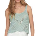 JACQUELINE DE YONG Débardeur Maille  D'Eau Femme JDY Sun. Coloris disponibles : Vert