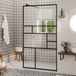 VIDAXL Paroi de douche a verre ESG transparent 90x195 cm Noir
