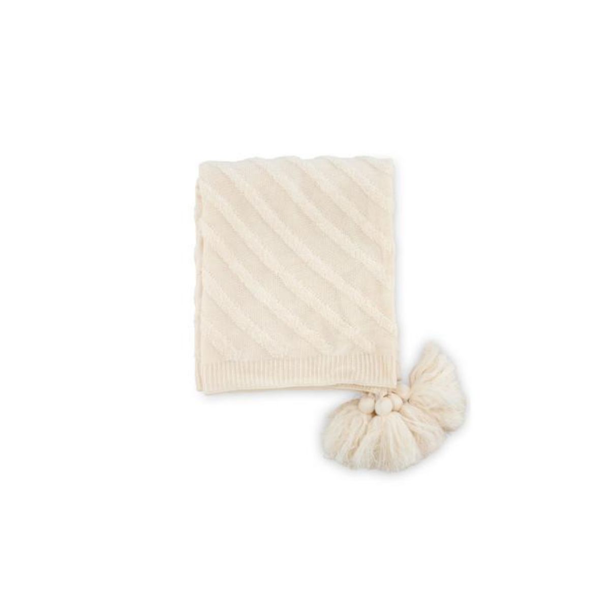 Paris Prix Plaid Avec Pompons  Katlyn  130x170cm Naturel