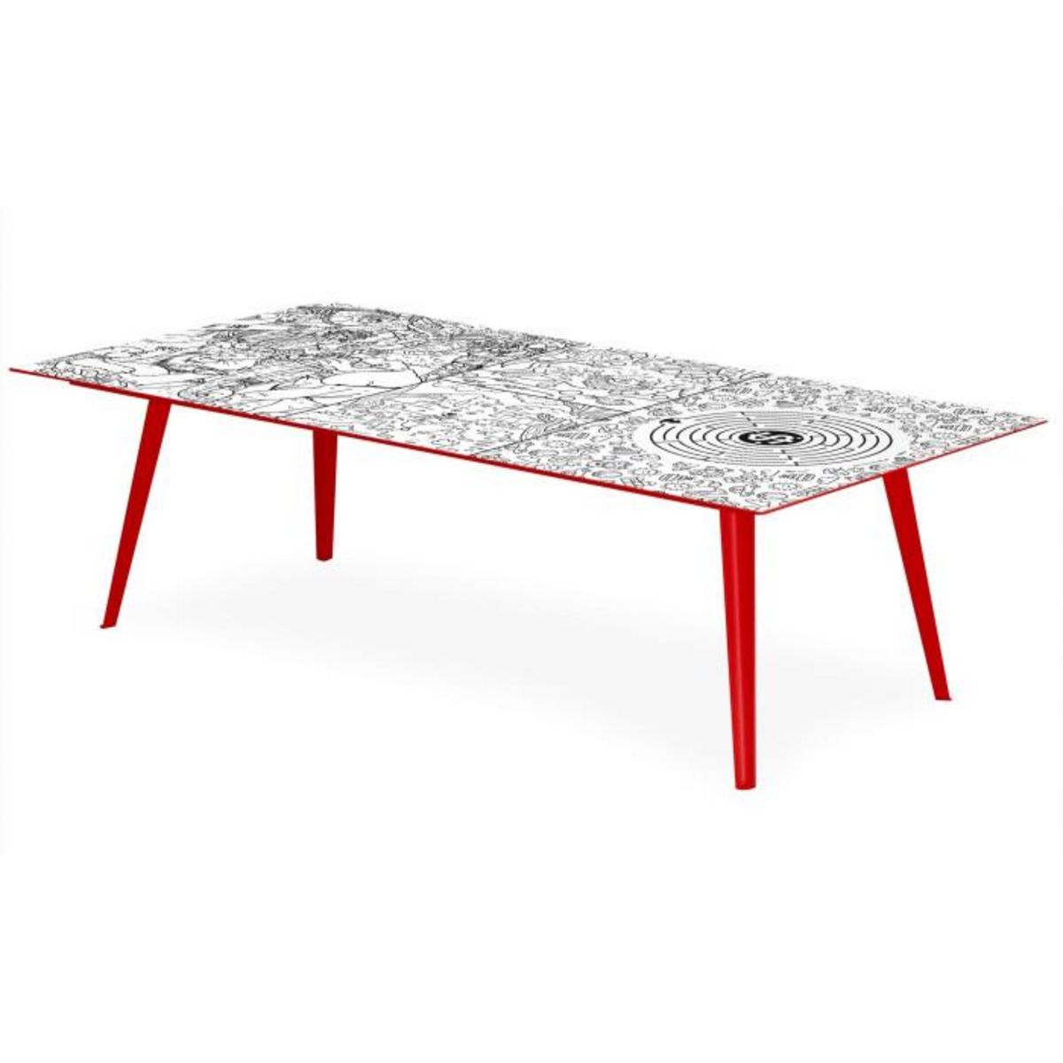 Paris Prix Table Basse 2 Covers  Kid  120cm Rouge
