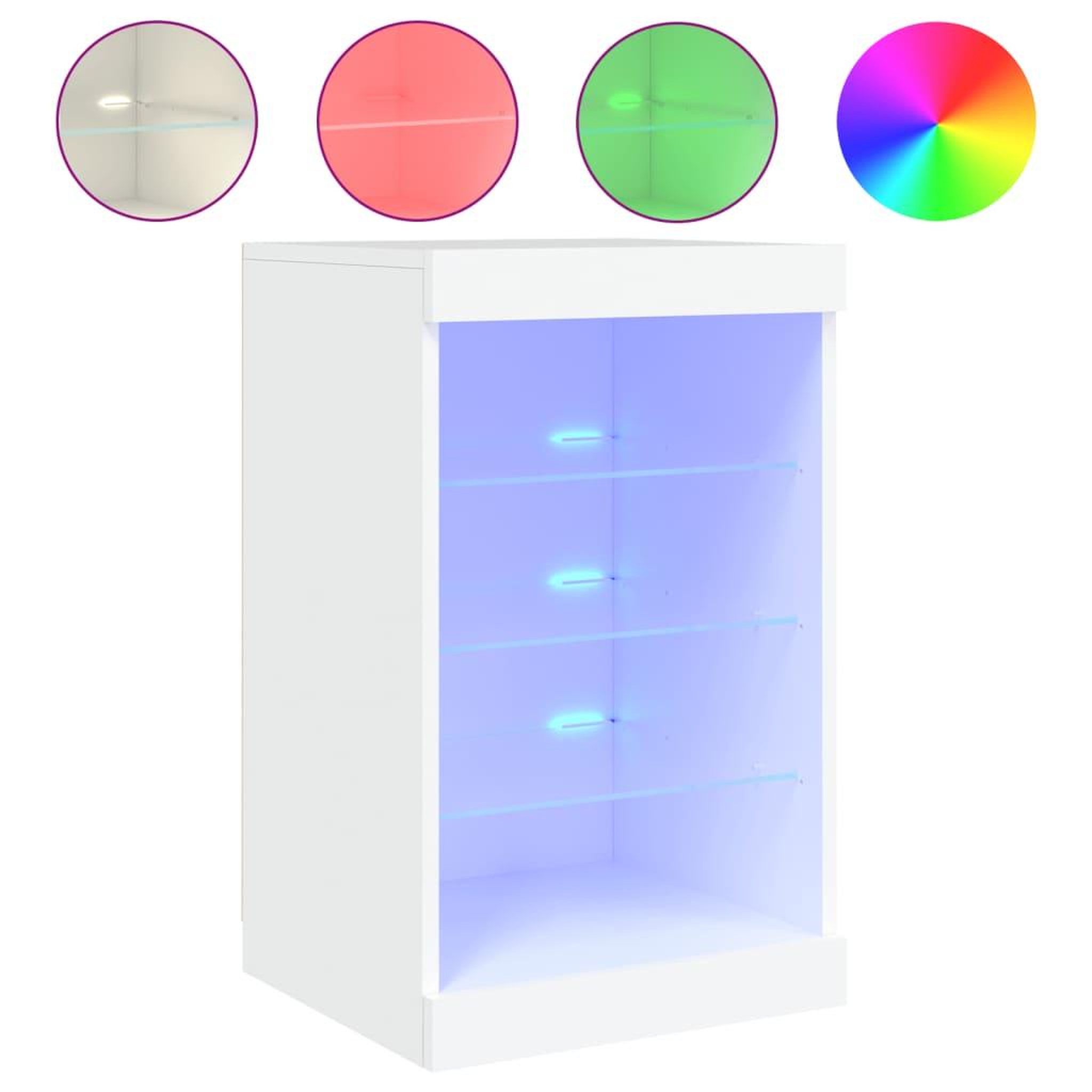 Voir la diapositive 2 : VIDAXL Buffet avec lumieres LED blanc 41x37x67 cm